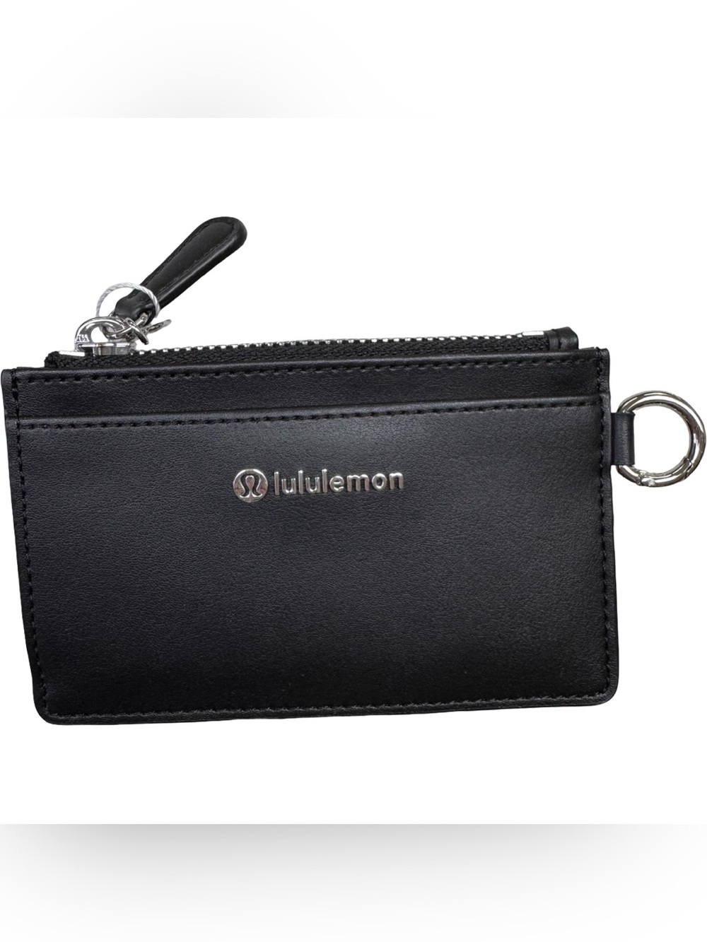 NWT Lululemon Cactus Leather Card Case Wallet Black/Silver OS